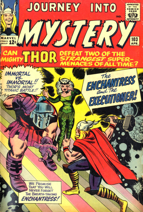 comicbookcovers:
“ Journey into Mystery #103, April 1964, Pencils: Jack Kirby, Inks: George Roussos, Colors: Stan Goldberg
”