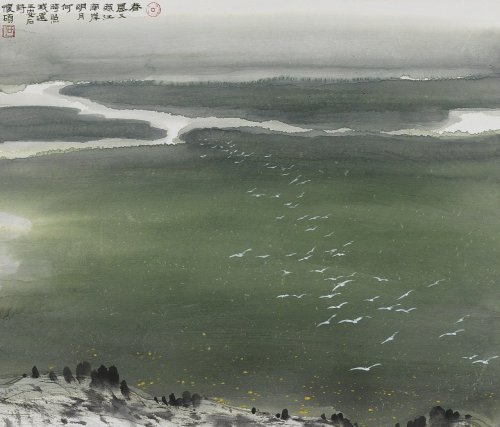 yama-bato: Birds Flying Over the Sea. He Huaishuo. via