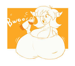 juiceinyoureye:  warm-up doodle today!orange cow + orange soda = boobssimple math