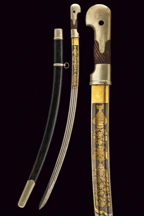 Gold decorated Russian shashka sabre, early 20th century.from Czerny’s International Auction H