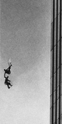beachxs:  Why isn’t this the most famous photo from the 9/11, instead of the falling man? Isn’t two people holding hands and jumping more significant than just one man falling? It makes me wonder what the story is behind this photo, were they lovers