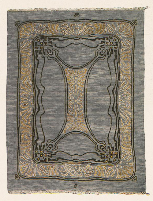 Otto Eckmann, knotted carpet, 1900. Smyrna Teppichfabriken, Berlin. From: Deutsche Kunst und Dekorat