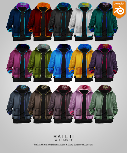 Rail hoodies - I and III kinda wanted a hoodie with a glowy part. And then I made a regular version.