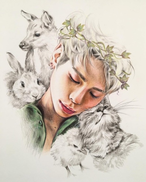 yumikyo:Peace.#jonghyun #colorpencil