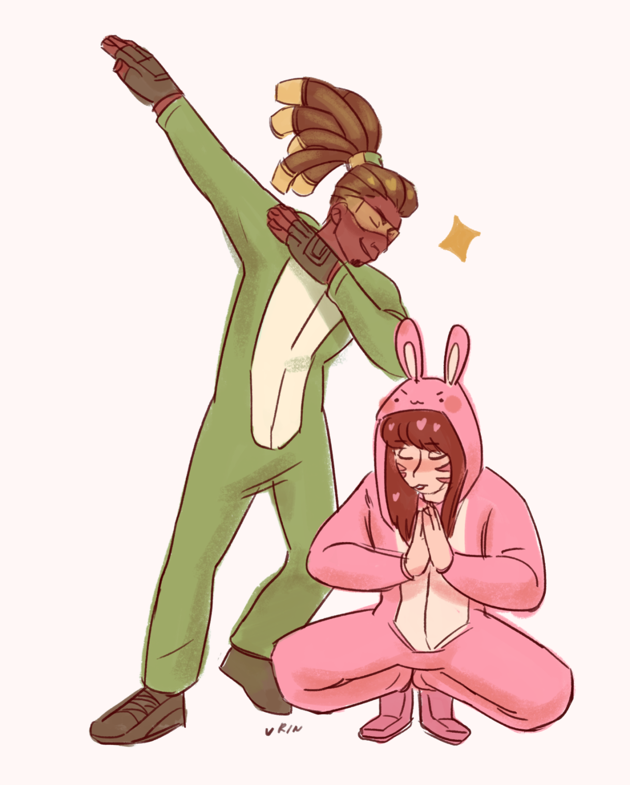 rumpling:  dva and lucio aka the dynamic meme duo