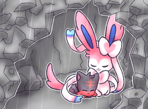 sweetsweetsweetie:I wanted to make a fake Sylveon Pokemon card, but of course I’d end up drawi