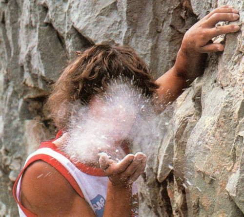 rockpilgrim: F.CK WORK GO Climbing Catherine Destivelle. Sport Roccia. 1986ph G. Pidello