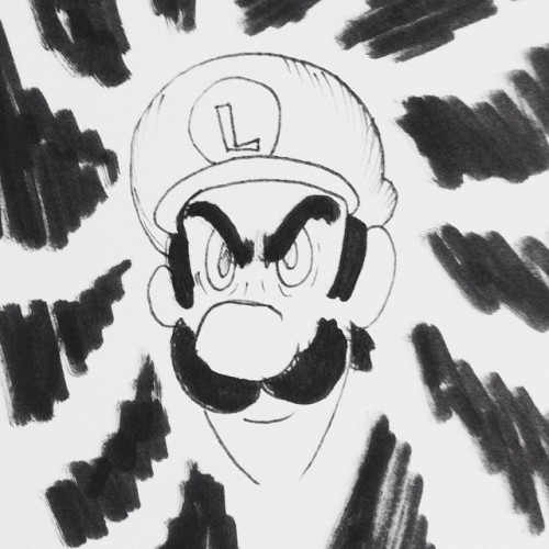 Quick sketch Luigi #luigideathstare #mariokart8 #stevenrice #illustration #ink