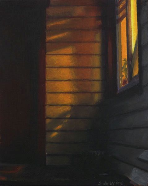 Front Door   -   Serge de VriesDutch,b.1968-Oil on panel,16 x 13 cm.