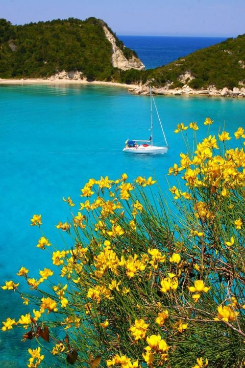 Lakka bay, Paxos Island, Ionian Sea, Greece