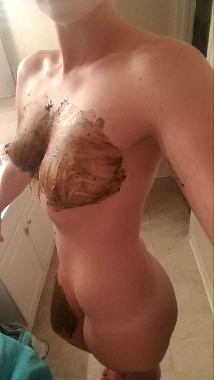 mrknightly: I love when she covers herself in shit for daddy. Baby girl had a tummy ache all day today and it finally came out in the best way possible (for me of course which is what matters) i got a nice shit covered cock and then i scraped what remaine