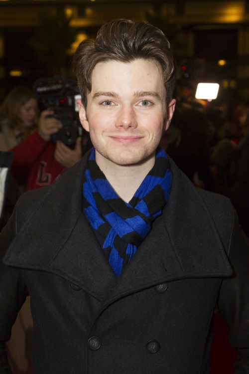 chriscolfernews: Chris Colfer and Ashley Fink attend the Dreamgirls Press Night on Decembe