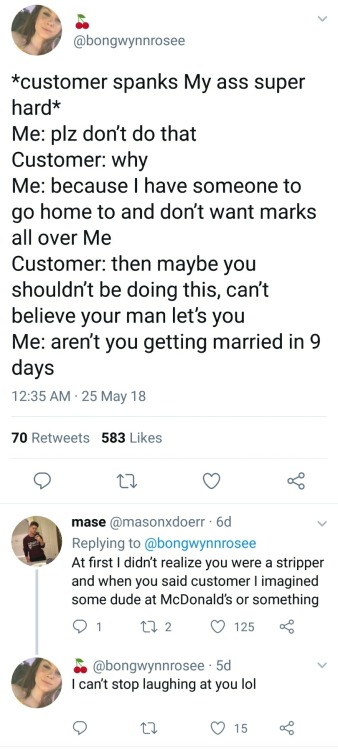 booksandbellarke: surprisebitch:  whitepeopletwitter: When one of your customers spanks your ass i t