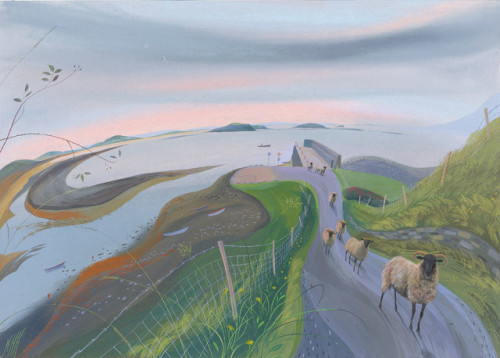 medusagirlfriend: Nicholas Hely Hutchinson, Dawn by Mulranny Pier. Gouache and pastel | 18