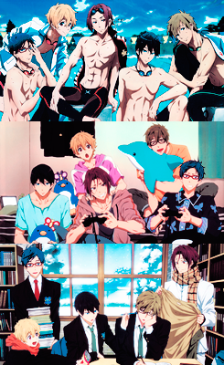 hanae-ichihara:    hanae-ichihara: M A K E   M E   C H O O S E   B E T W E E N   T W O   A N I M E S :    FREE! or Kuroko no Basuke - request by: 「☆」 