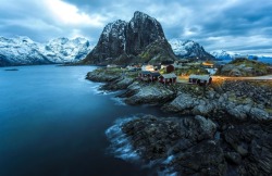 photorator:  Splendid Village Hamny a small fishing village in the municipality of Moskenes in Nordland county Norway