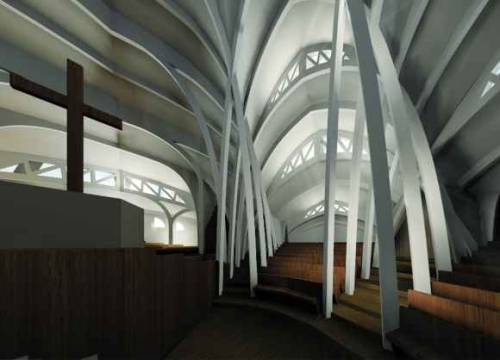 Otto Bartning, Sternkirche – Star Church, 1922. German expressionism, never executed. CAD Model: TU 