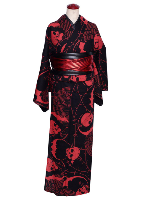 taishou-kun:RumiRockYukata - Tsuki to dokuro 月とドクロ (The moon and the Skull )「美人も死んでしまえばみな同じ」- Japan 