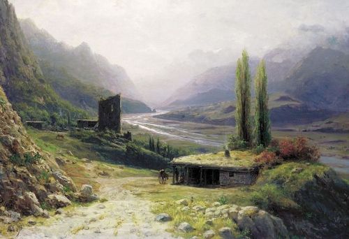 spoutziki-art:Lev Feliksovich Lagorio - Caucasian Gorge, 1893