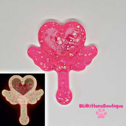 A custom GITD heart angel shaker wand that I made for a recent customer ❤❤ Not for sale, but you can