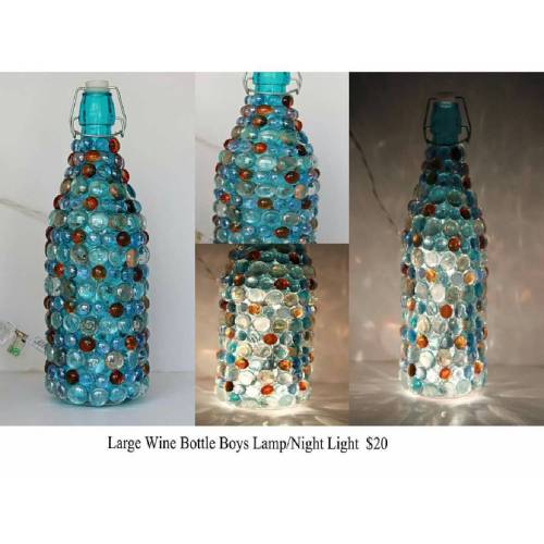 Large wine bottle night light/home decoration #handmade #wine #winebottle #lamp #nightlight #lightin