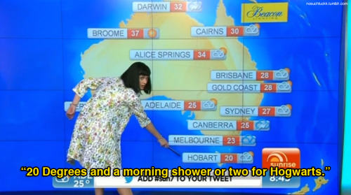 nosuchluckk:Katy Perry does Australia’s weather report for today.