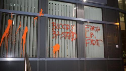 Germany: Paint attack against the RWE Tower by ‘The Bloody Bastards’ in solidarity with the Hambach 