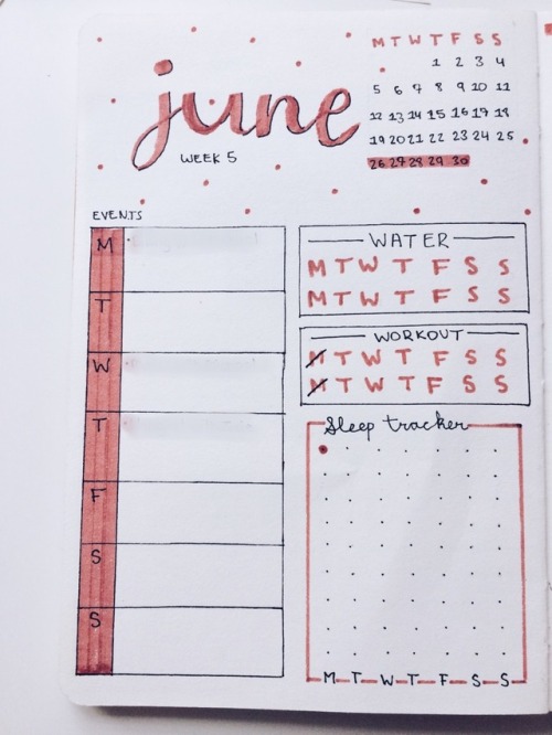 27.6.17{7/100 days of productivity}Sneak peek of my bullet journal spread for this week :)