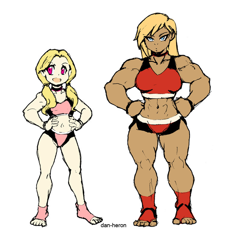 dan-heron: quick doodle of tiny and petite vs big and buff for some good old contrast