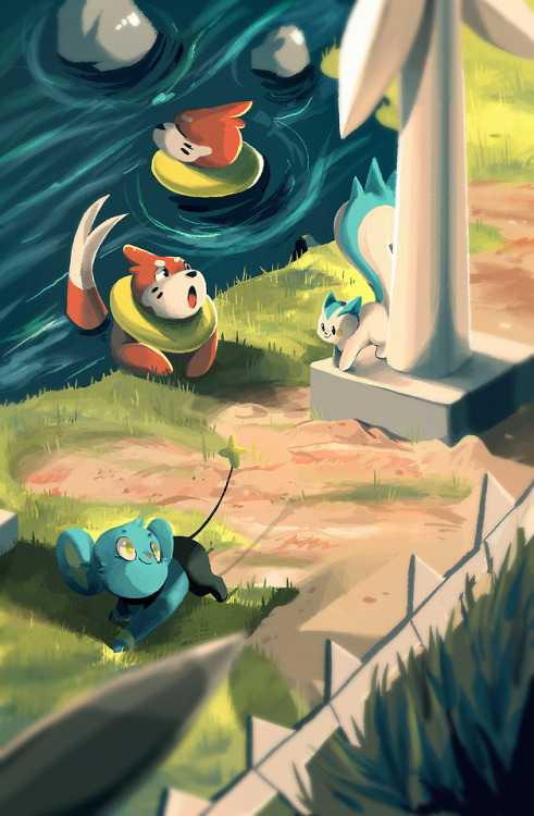 noenoeh:Here is my piece for the @sinnohfanzine! I had so many good memories walking by Valley Windw