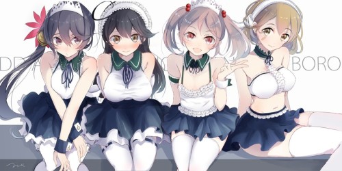 akebono, oboro, sazanami, and ushio (kantai collection) drawn by tebi (tbd11) - Danbooru