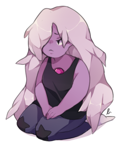 e021:  really quick doodle of a sad amethyst