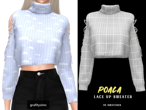 Includes 4 items:Natalie Knit Top with Lace Bra (60 swatches) [ DOWNLOAD ] ;Poala Lace Up Sweater (4