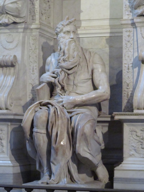 Michelangelo, Moses on Pope Julius II&rsquo;s Tomb, San Pietro in Vincoli, Rome, 1515.Moses is shown