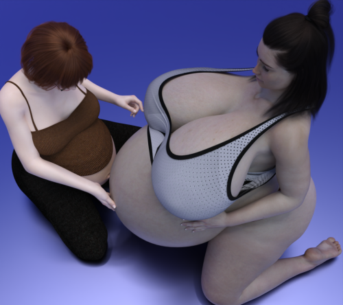 The incredible @feldusk rendered up what it would look like if we were both heavily pregnant. Wish w