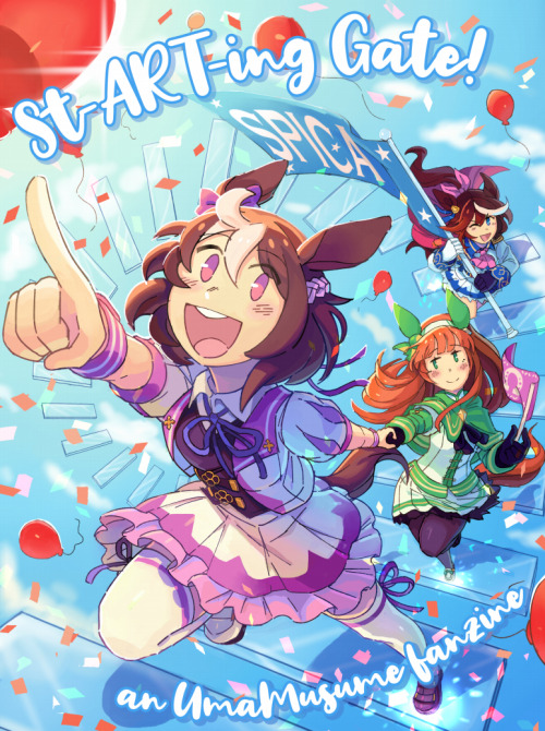 I was the cover artist for St-ART-ting Gate: Special Day Off! A zine featuring the Uma Musume cast i