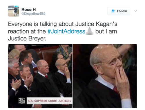 The Supreme Court Justices had some facial expressions last night.They’re good.