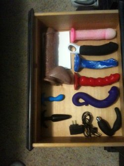 brandimorganxxx:  My personal toy drawer full of the toys I’ve collected over the years mostly due to my ex-boy friend.   Brandi Morgan XXX