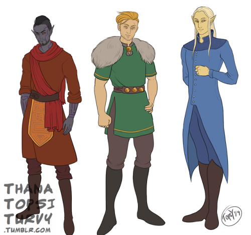 thanatopsiturvy:All dressed up with nowhere to go. The Dragonborn Gang in formal wear from a future 