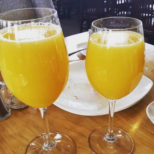 they ran out of normal glasses by the time I ordered a mimosa#lilianas #madison #wisconsin