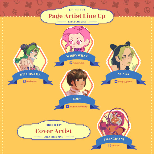 jjbafoodzine: ‍ ORDER UP! JJBA FOOD ZINE CONTRIBUTORS  ‍  Have you got your napkins tuc