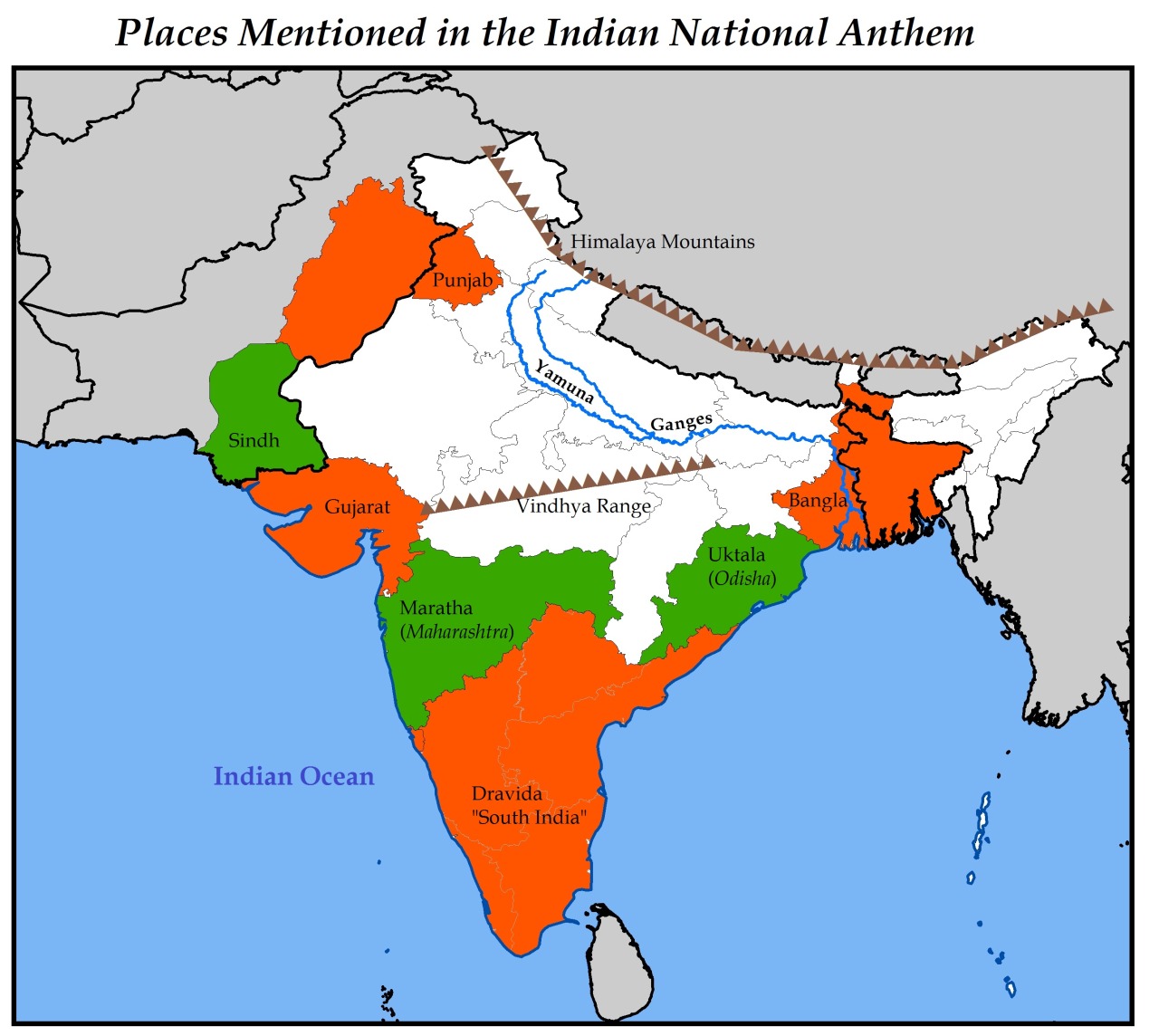 Places Mentioned In The Indian National Anthem Maps On The Web places-mentioned-in-the-indian-national-anthem-maps-on-the-web
