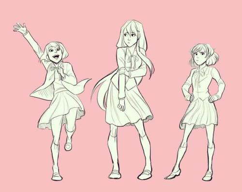 Silhouette practice. I have never been so deceived by a dating sim before. #dokidokiliteratureclub #