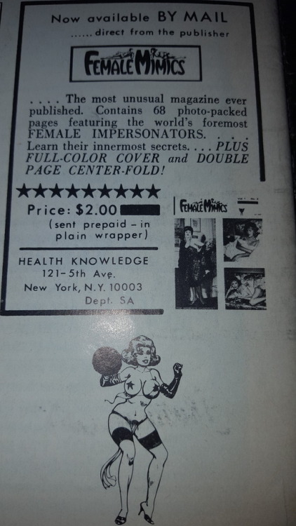 There is and ad for trans erotica in both issues , I have a new found found love for vintage porn no