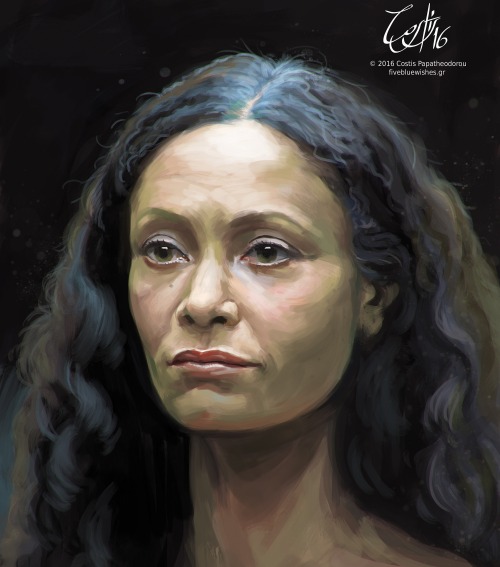 Digital painting of Maevie from westworld