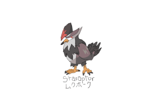 Drew Pokemon With My Left Hand, Staraptor, Photoshop.