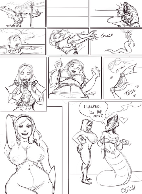 slitchrequest:  Little Lux doodle comic from a /d/ request. It asked for Lux hourglass expansion. Didn’t say how. Cas is into it. 