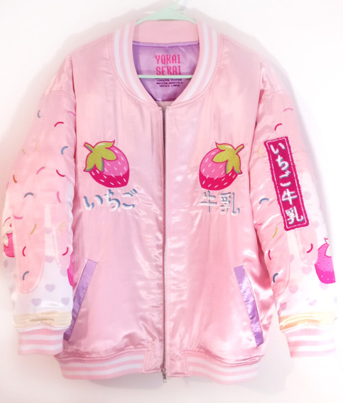 xxyokaisekaixx: Final Strawberry Milk Jacket~  It’s soft and lightly quilted for hugs!  It’s been a