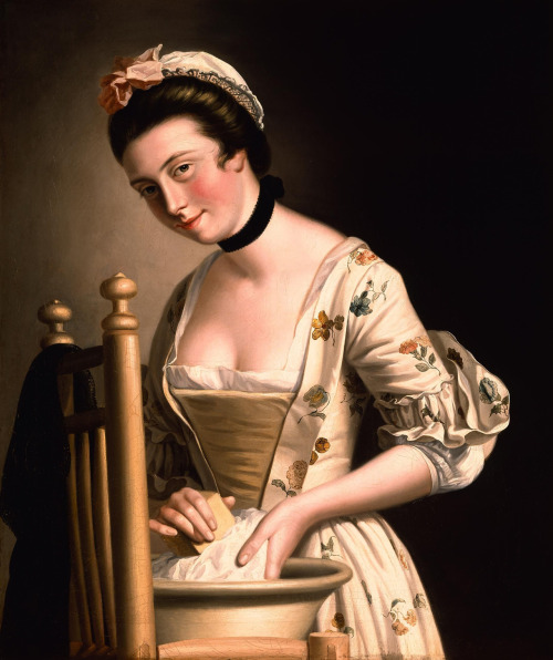 A Woman Doing Laundry, by Robert Henry Morland, 18th century