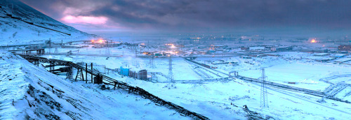 glumshoe:supplyside:Norilsk is an industrial city in Krasnoyarsk Krai, Russia, located above the Arc